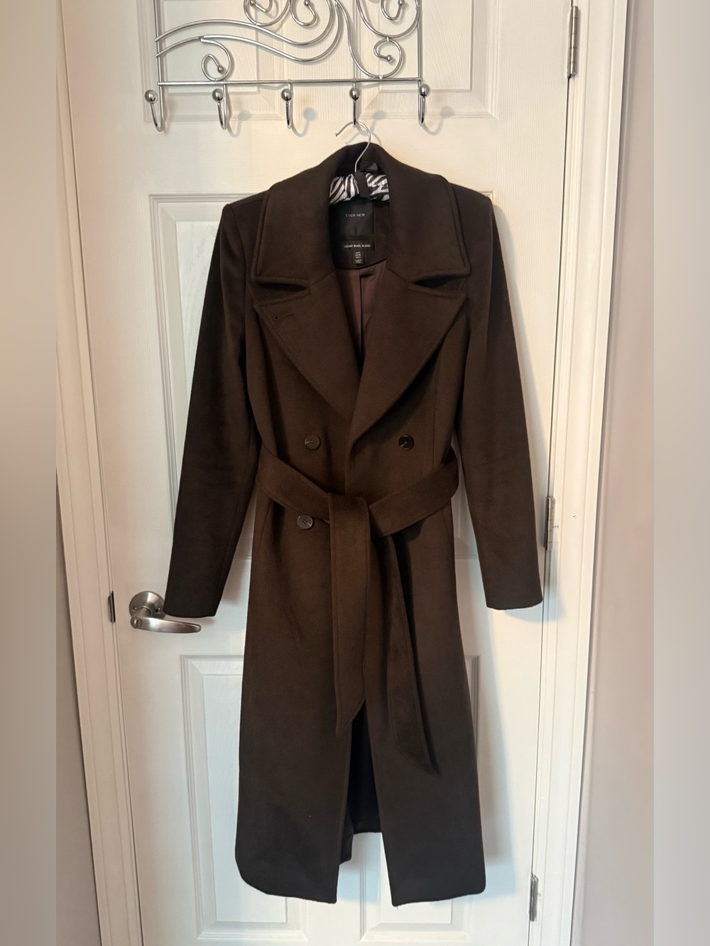 Ever New Long Brown Trench Coat with Belt